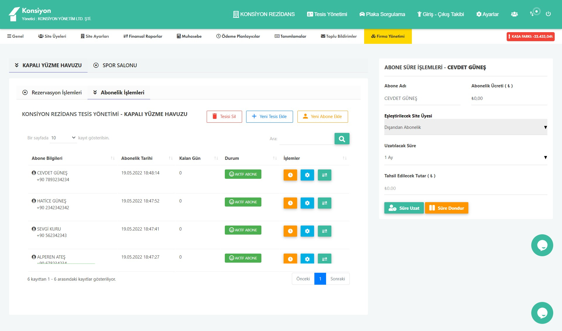 Alt Tesis ve Rezervasyon Yönetimi